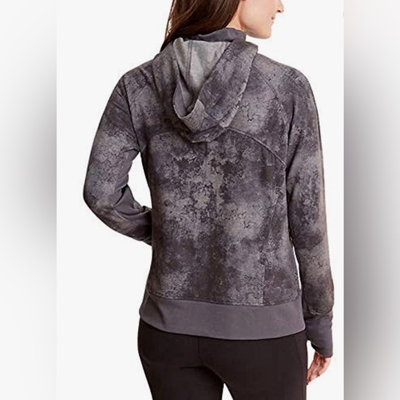 Danskin Women's Marble Print Double Collar Full Zip Hooded Jacket - Picture 3 of 13